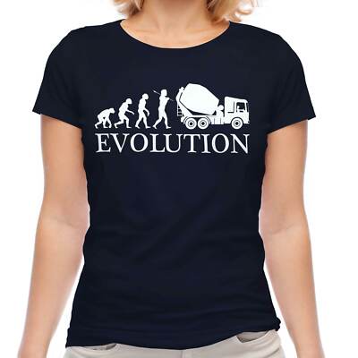 CEMENT MIXER EVOLUTION OF MAN DAMEN T-SHIRT TEE TOP GESCHENK BAUFAHRER