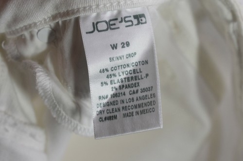 Joes Juniors White Button & Zip Straight Skinny Cuffed Cotton Stretch Jeans 29W - Picture 7 of 7