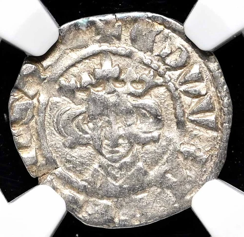 ENGLAND. Edward I Longshanks, 1272-1307. Silver Penny, S-1402, NGC AU55