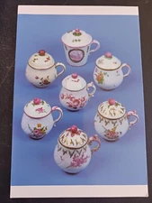 postcard art Jewels of the table custard cups Binfield Lodge England UK unposted