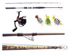 Kit Canna Vertical Jigging + Mulinello + 3 Kabura Pesca Dentice Barca Mare EH