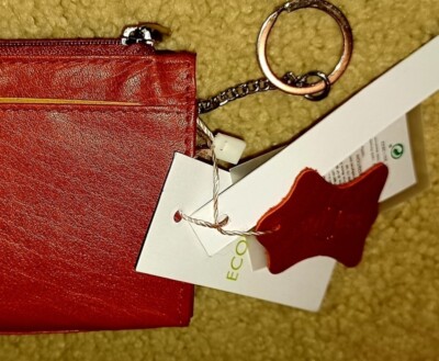 Porte-Monnaie En Cuir Véritable Avec Fermeture Éclair Et Porte-Clés