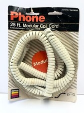 NIP Sealed Gemini 25 ft. Modlular Coil Phone Cord White Vintage 1989