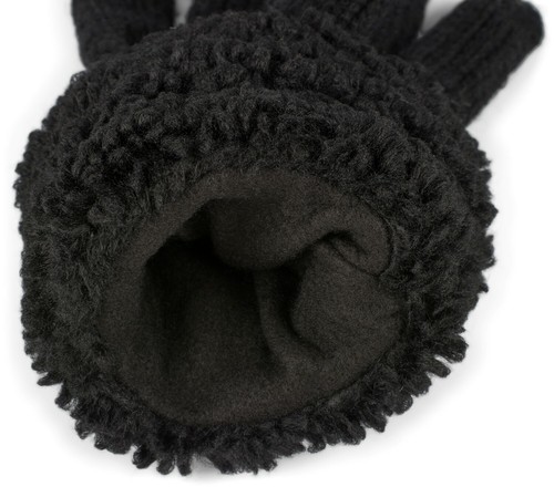 Guantes de punto para invierno de las damas con estampado de perlas, termopolar, - Imagen 5 de 52