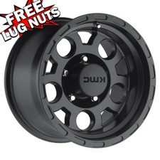 16 inch 16x9 KMC KM522 ENDURO MATTE BLACK wheels rims 6x5.5 6x139.7 -12