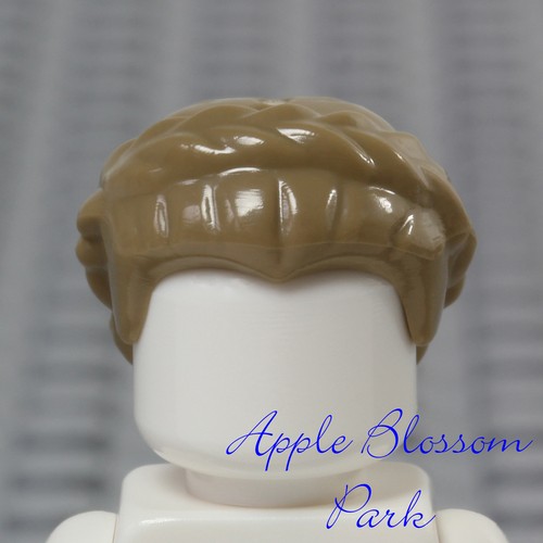NEW Lego Female Dark TAN MINIFIG HAIR - Short Bride Braid Bun Grandma Head Gear - Picture 7 of 7
