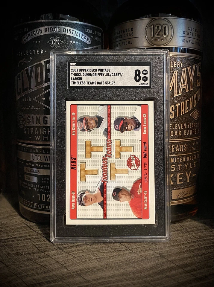 Ken Griffey Jr, Barry Larkin, Adam Dunn, Sean Casey SGC 8 Juego Cuádruple Usado Bate SP Foto 2 de 4