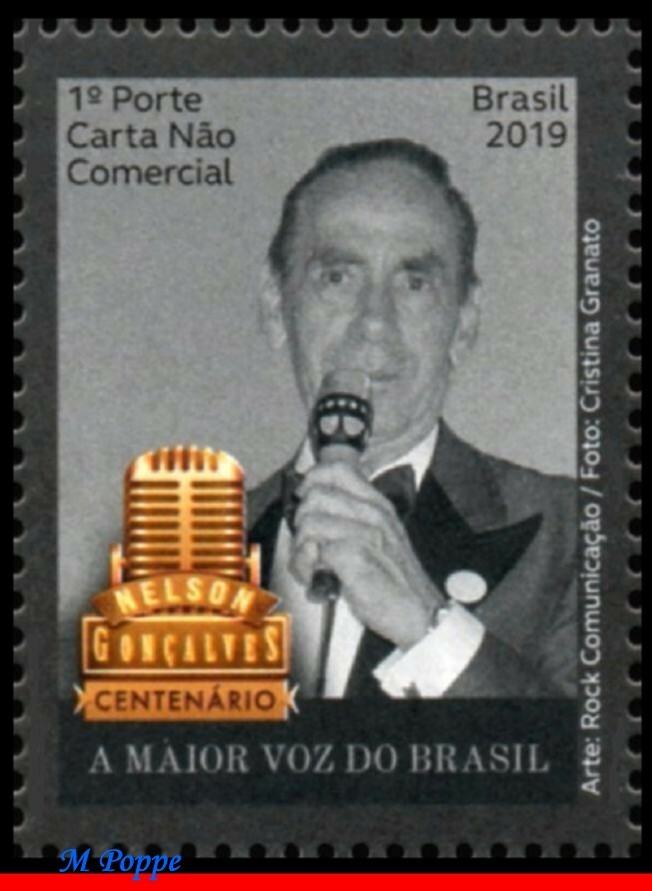 3418 BRAZIL 2019 NELSON GONÇALVES, MUSICIAN SINGER GREATEST VOICE OF BRAZIL MNH