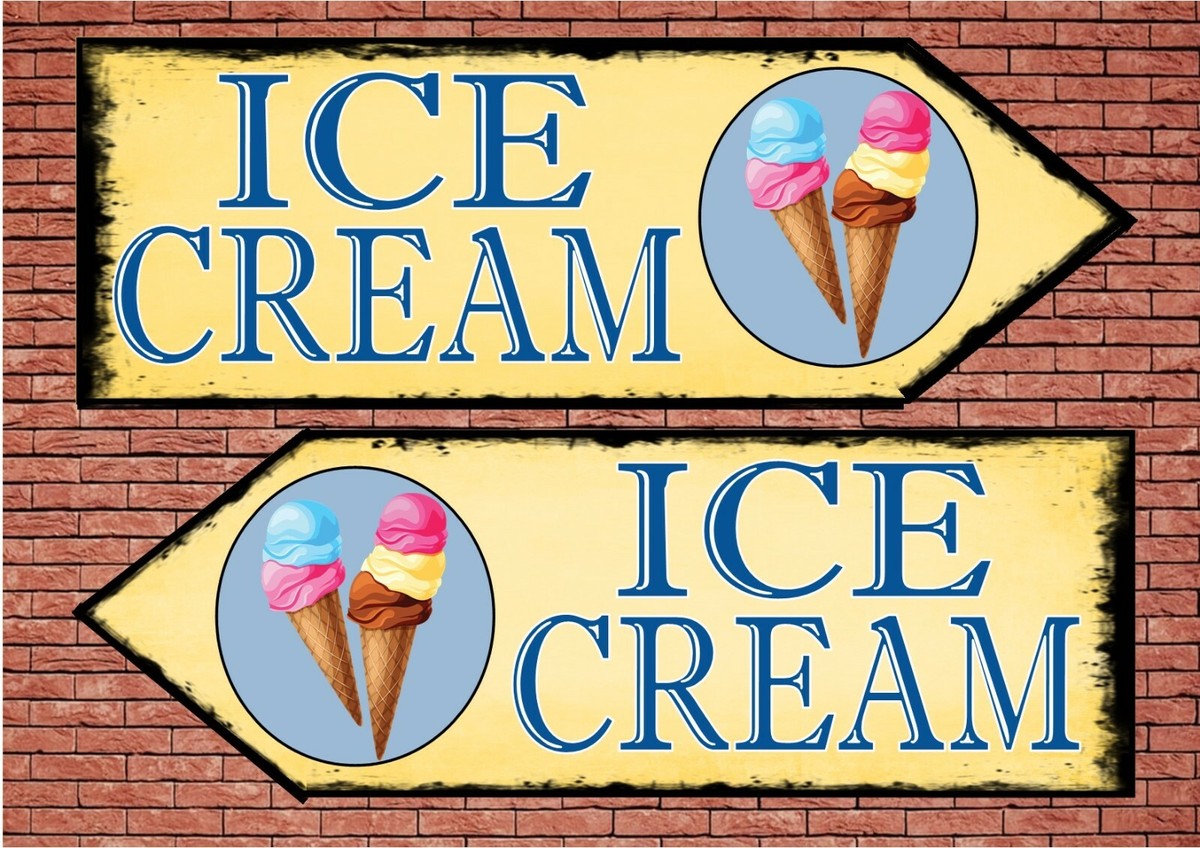Ice Cream Sign Vintage Style Ice Cream Sales Wall Plaque Sign Ice