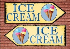 Ice Cream Sign Vintage Style Ice Cream Sales Wall Plaque Sign Ice Cream Cone 