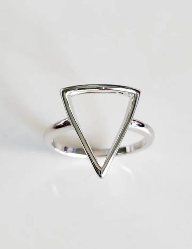 Anillo liso de plata esterlina 925 pesado puro hecho a mano en forma de triángulo todos los tamaños - Imagen 4 de 4