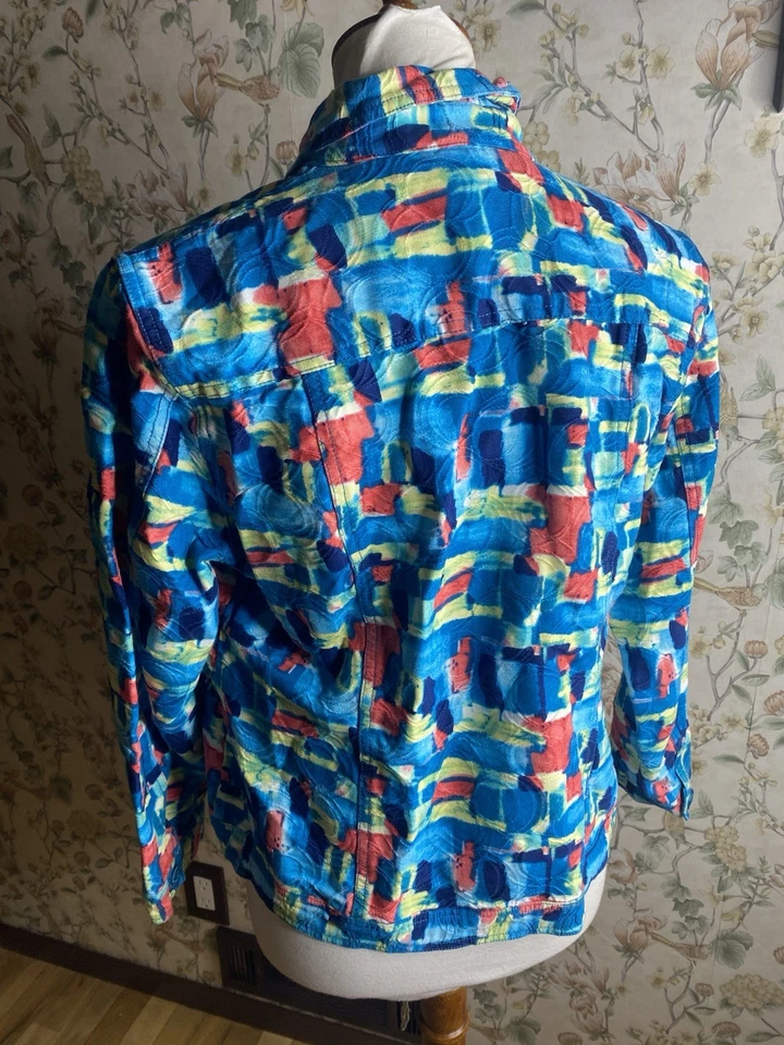 Chaqueta Blazer Draper & Damons Talla Mediana Modernista Op-Art Glam Tejido Algodón Foto 2 de 4