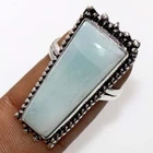 Larimar 925 Silver Plated Ring US 8 Gift For Niece Fashion Forwarded Jewelry GW