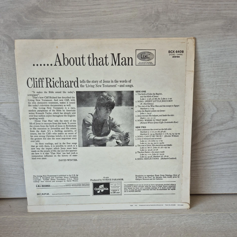 CLIFF RICHARD  About That Man  LP  1970  UK 1st press  Christian  Rare! scx 6408 Foto 2 de 4