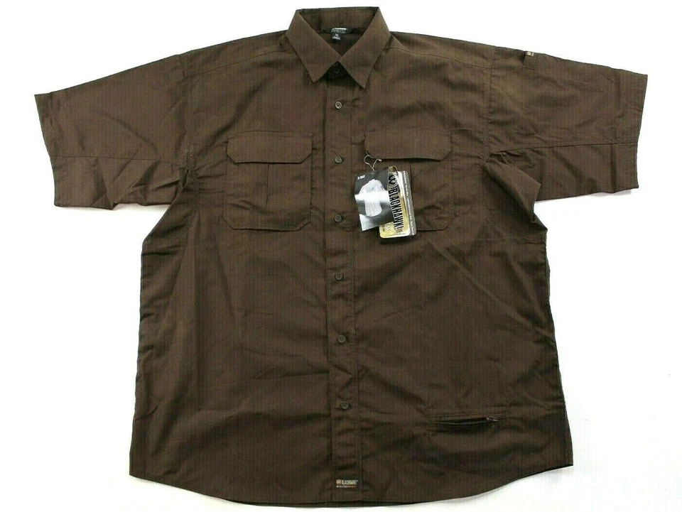 (3-Pack) Large Blackhawk Chocolate Brown Short Sleeve Tactical Shirt - Image 2 of 4