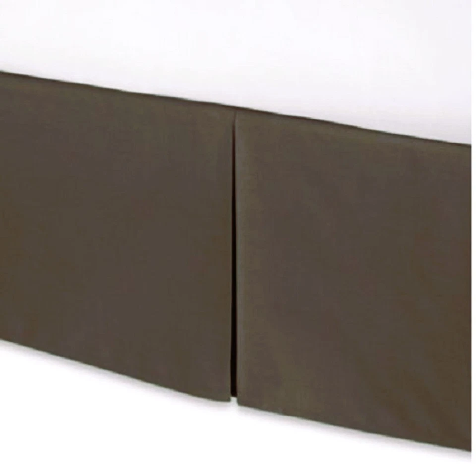 Saia de cama sob medida 4 lados cinza sólido 600 TC algodão, canto dividido/aberto - Imagem 3 de 4