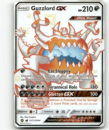 Guzzlord GX SV71/SV94 Shiny GX Rare Hidden Fates Shiny Vault Pokemon Holo NM