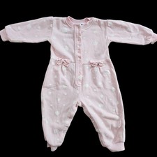 Vintage Ruffle Coquette Baby Girl 18M Bubble Romper Jumpsuit Cottagecore Hearts