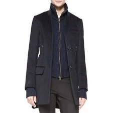 Veronica Beard Uptown Dickey Car Coat Black Wool Cashmere Blend Sz 4 Women's