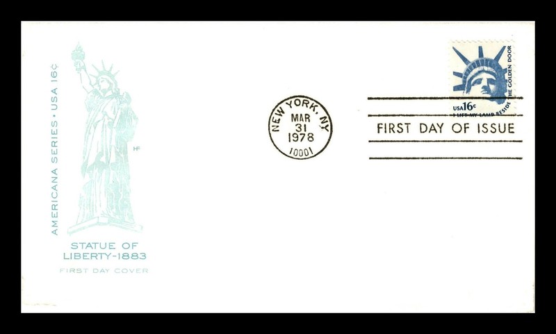 STATUE OF LIBERTY 1883 FIRST DAY COVER NEW YORK NY MARCH 31 1978