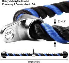 Deluxe Tricep Rope Pull Down Cable, 27  36 Inch Rope Length, Easy to Grip  ...
