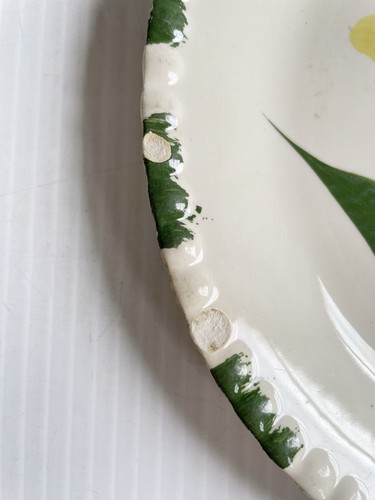 "2 platos florales esmaltados a mano Blue Ridge Southern Potteries 9,25""" - Imagen 10 de 16
