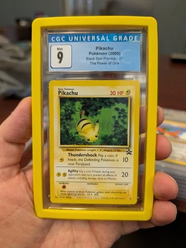 Pokemon Pikachu #27 'Bumblebee' Black Star Promo Card CGC 9 Mint Blue Label! PSA