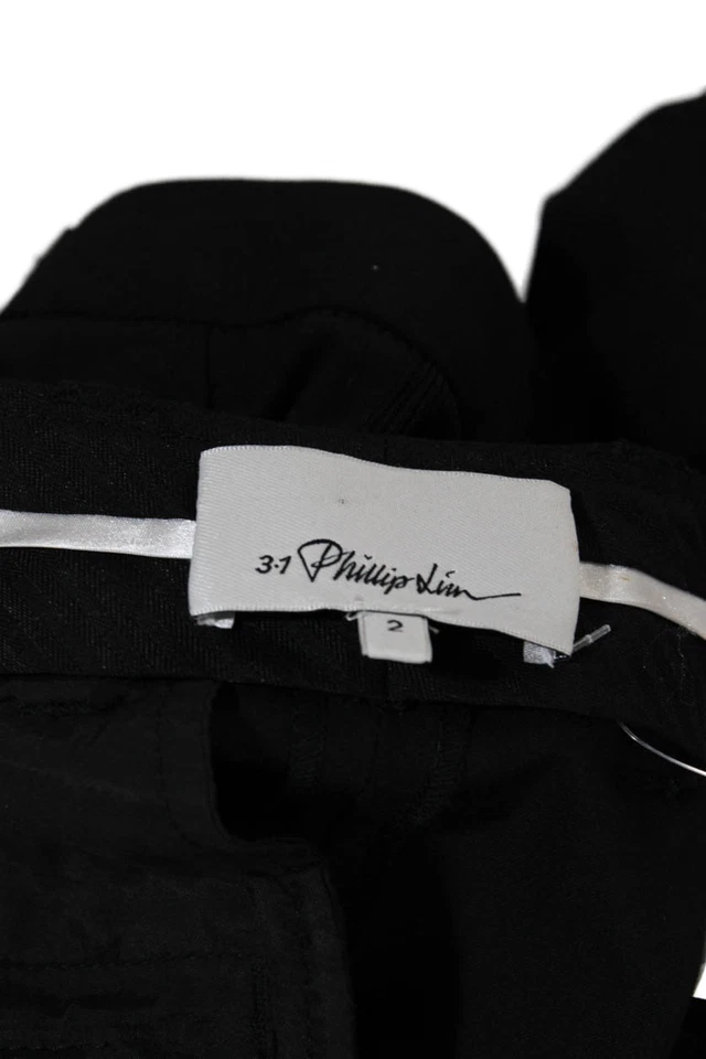 Pantalones de chándal cargo 3.1 Phillip Lim para mujer cierre de gancho pierna cónica negros talla 2 Foto 4 de 4