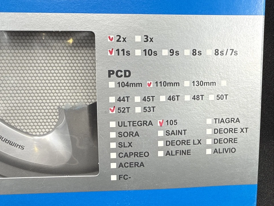 Plato Shimano 105 5800-L 52t 110 mm 11 velocidades para plata 52/36t Foto 3 de 4