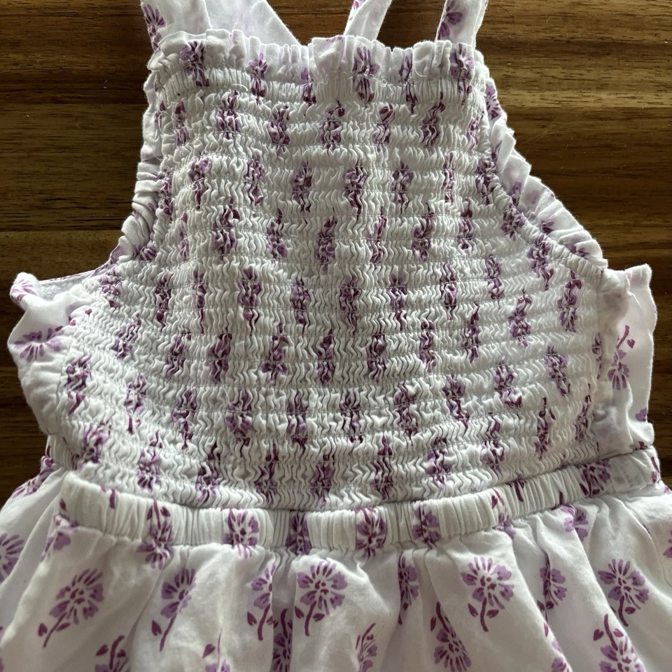 Vestido J Crew Crewcuts estampa de bloco costas cruzadas tamanho 3 Preppy férias boho - Imagem 4 de 4