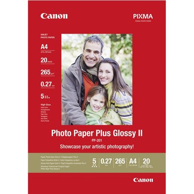 Canon Photo Paper Plus Glossy II PP-201 2311B019 Fotopapier DIN A4 265 g/m² 2...