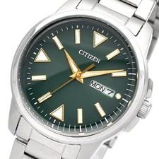 Citizen Eco Drive Watch Green Dial Silver Band BM8180-71W 100M Japan