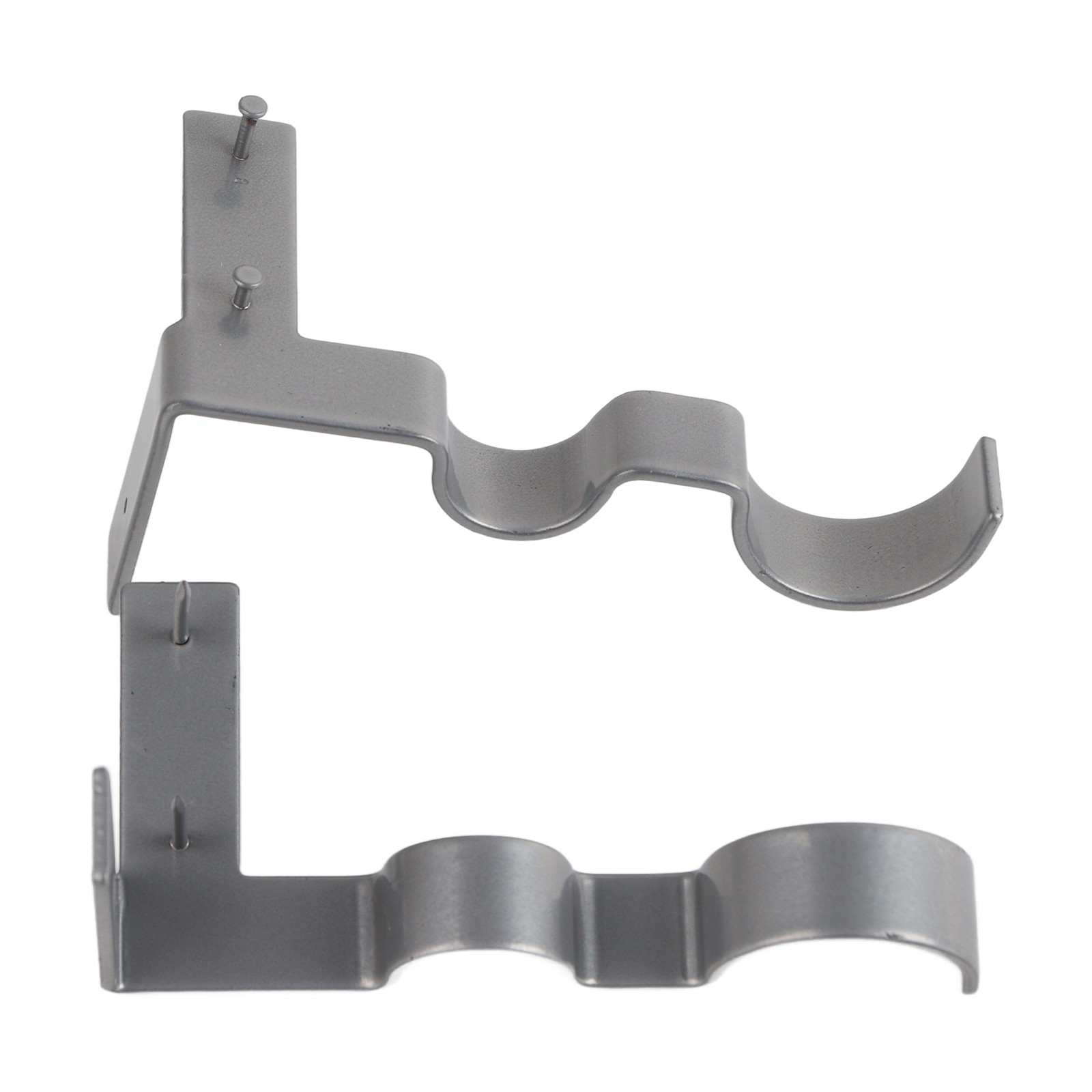 2Pcs Sturdy Steel Double Curtain Rod Brackets For Home Office Easy To Use