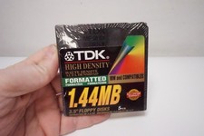 TDK High Density 3.5" 1.44MB IBM Formatted Floppy Disks 5 Pack