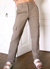Aritzia Wilfred Free Sz 12 Modern Cargo Pant Slate High Rise Waist Twill Grunge