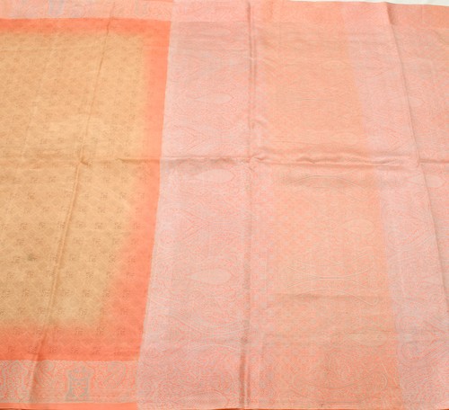 Sushila Vintage Brown Indian Scrap Saree 100%Pure Silk Printed Sari Craft Fabric - Picture 2 of 11
