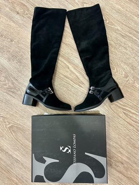 Women Stefano Lompas Boots Black Suede 37
