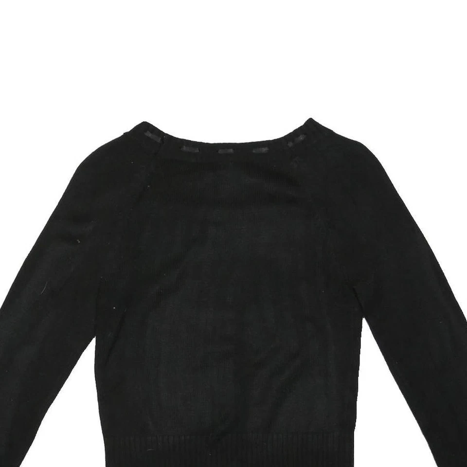 OLD NAVY Fille Pull En Tricot Noir À Encolure Ronde Basique Coton Mélangé - Photo 4/4