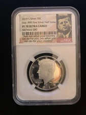2019-S Kennedy Half Dollar First 0.999 Silver Proof NGC PF 70 ULTRA CAMEO FDoI