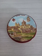Vintage Ceramic Mdina Malta Italy Souvenir Mini Plate Hand Painted 4"