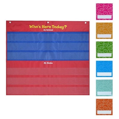 Classroom Attendance Pocket Chart, 48 Pockets Wall Hanging Chart Management Bag