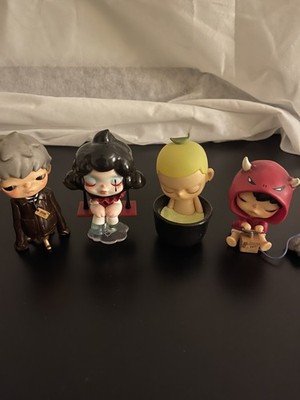 POP MART Figures Lot Hirono Mime, Hirono Reshape, Kubo, Skullpanda