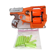 2013 Hasbro Nerf Zombie Strike Flipfury Gun with Darts TESTED WORKS