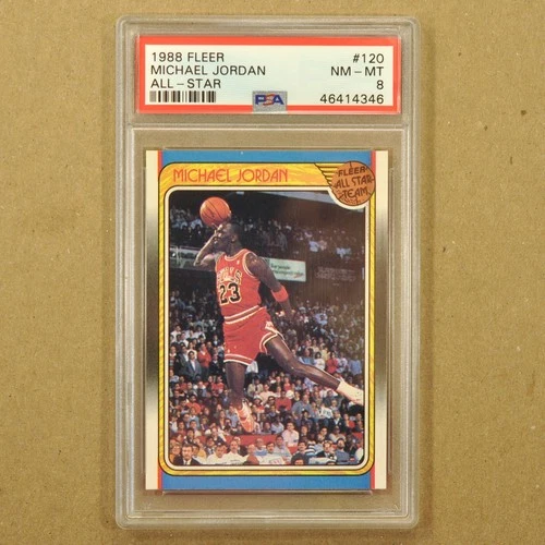1988-89 Fleer #120 Michael Jordan All Star PSA 8 NM-MT - GOAT Bulls
