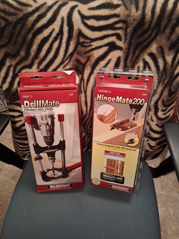A DRILLMATE portable Drill Press 1318 And HingeMate200. 1214