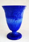 New ListingVintage Fenton Blue Slag Art Glass Vase with Dancing Lady