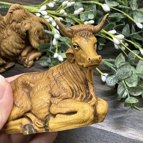 De Colección Belén Fontanini Depose Italia Toro en Descanso Dos Camellos Burro en Descanso 4 Piezas - Imagen 9 de 22