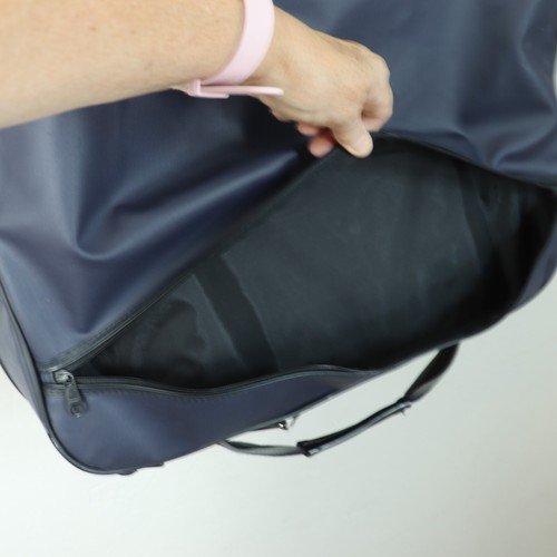 Samsonite Luxury Garment Bag Travel Blue Nylon Zip Around Hook Pockets Bifold - Picture 12 of 24