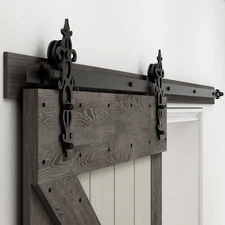 CCJH 4FT-20FT Sliding Barn Door Hardware Kit Track For One/Two Wood Doors