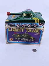 Chinese Light Toy Tank Tin Lithograph Friction MF-721 Sound NIB Vtg 2/3